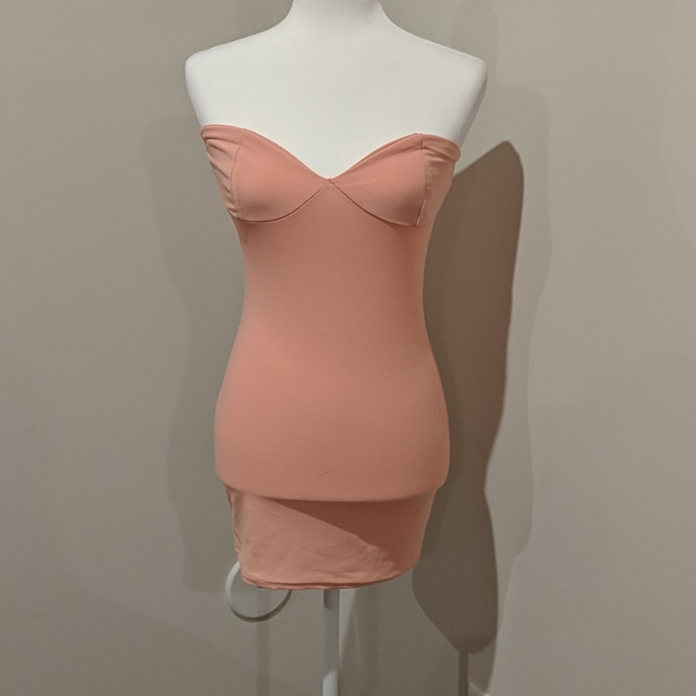 Boohoo blush mini dress